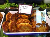 Latkes in display case.jpg